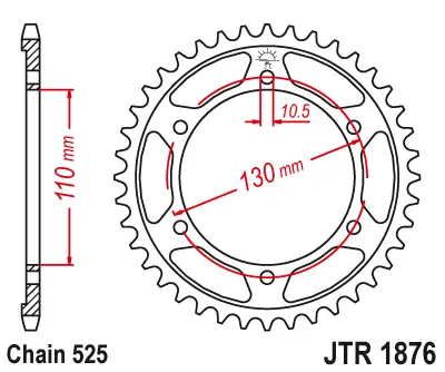 Vysoce Kvalitní JT rozeta zadní 4285 42 YAMAHA YZF-R7 '22-'23, MT-10 (MTN1000) '22-'23 (428542JT) (řetěz 525)