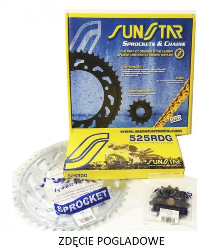 SUNSTAR řetězová sada KTM 950/990 ADVENTURE 02-09 PLUS zlatá (17/42/118) (DO 1100CC XW RING) (SUN42717/SUN1-4553-42/SS525RRR1-118G) - nahrazuje K525RTG061 - MADE IN JAPAN - speciální nabídka Akce