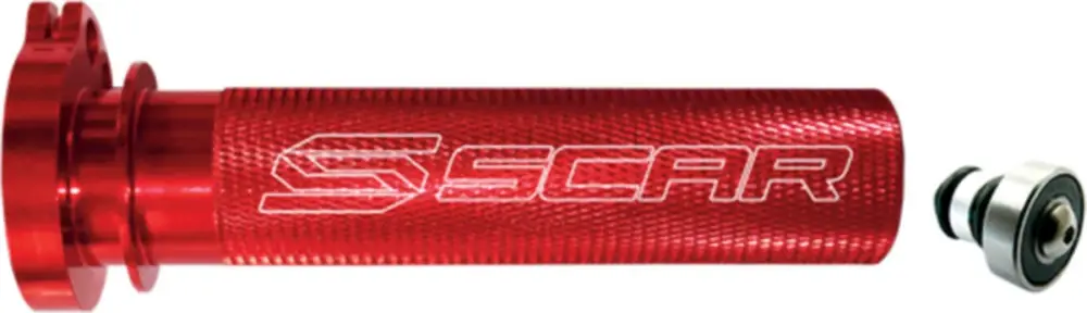 SCAR závodní plynová rukojeť hliníková s ložiskem KAWASAKI KX 250 19-25 KX 450 19-25, SUZUKI RMZ 250 04-06 RMZ 450 05-25, YAMAHA YZ / YZF barva červená Časově Omezené