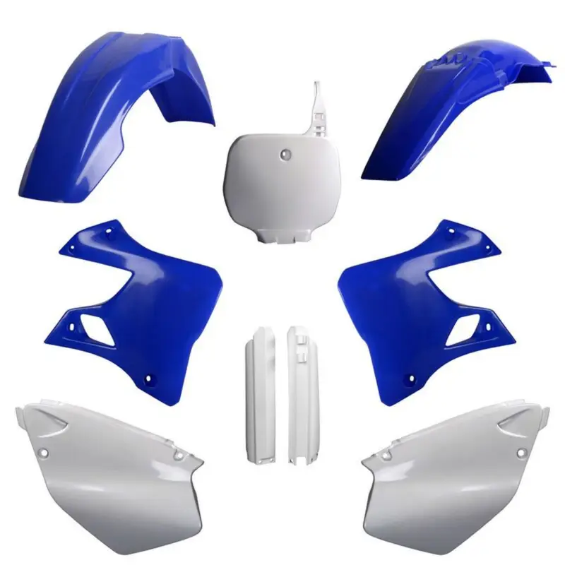 POLISPORT kompletní sada plastů (FULL KIT) YAMAHA YZ 125/250 96-99 v sadě tabulka přední (8674000001) a kryty tlumičů (8392000001) barva modrá bílá OEM Finální Výprodej