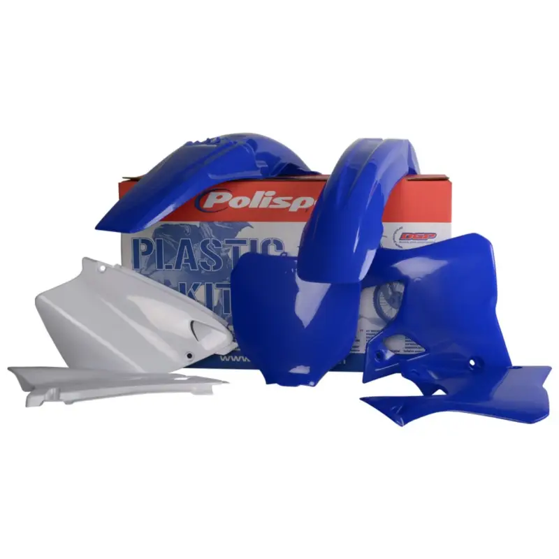 POLISPORT kompletní sada plastů (FULL KIT) YAMAHA YZ 125/250 00-01 v sadě tabulka přední (8658000003) i kryty tlumičů (8392000001) barva modrá bílá OEM Sezónní Sleva