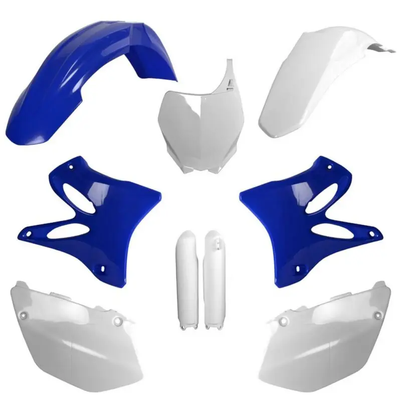 Speciální Cena POLISPORT kompletní sada plastů (FULL KIT) YAMAHA YZ 125/250 08-14 v sadě tabulka přední (8658100001) a kryty tlumičů (8351400001) barva modrá bílá OEM