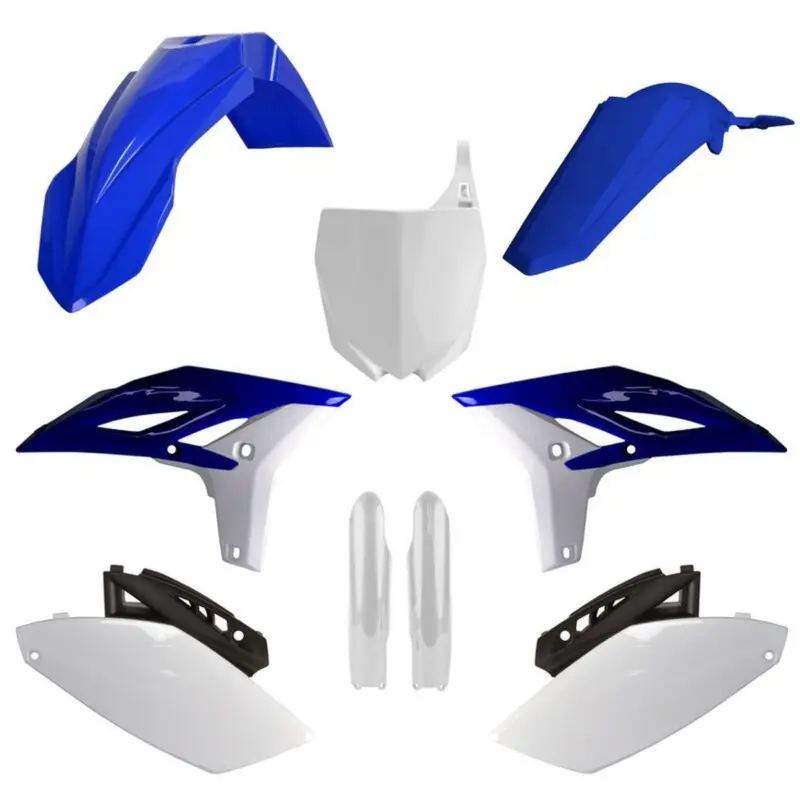 Speciální Cena POLISPORT kompletní sada plastů (FULL KIT) YAMAHA YZ 250F 10-13 v sadě přední tabulka (8678400001) i kryty tlumičů (8352000001) barva modro bílá OEM
