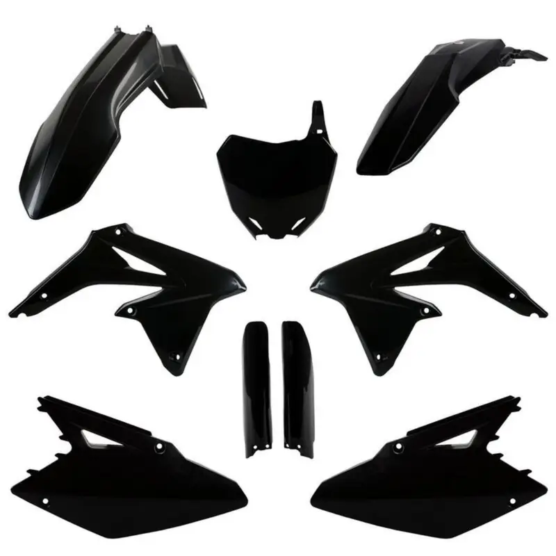 Sleva POLISPORT kompletní sada plastů (FULL KIT) SUZUKI RMZ 450 08-17 v sadě tabulka přední (8659300003) a kryty tlumičů (8398300002) barva černá