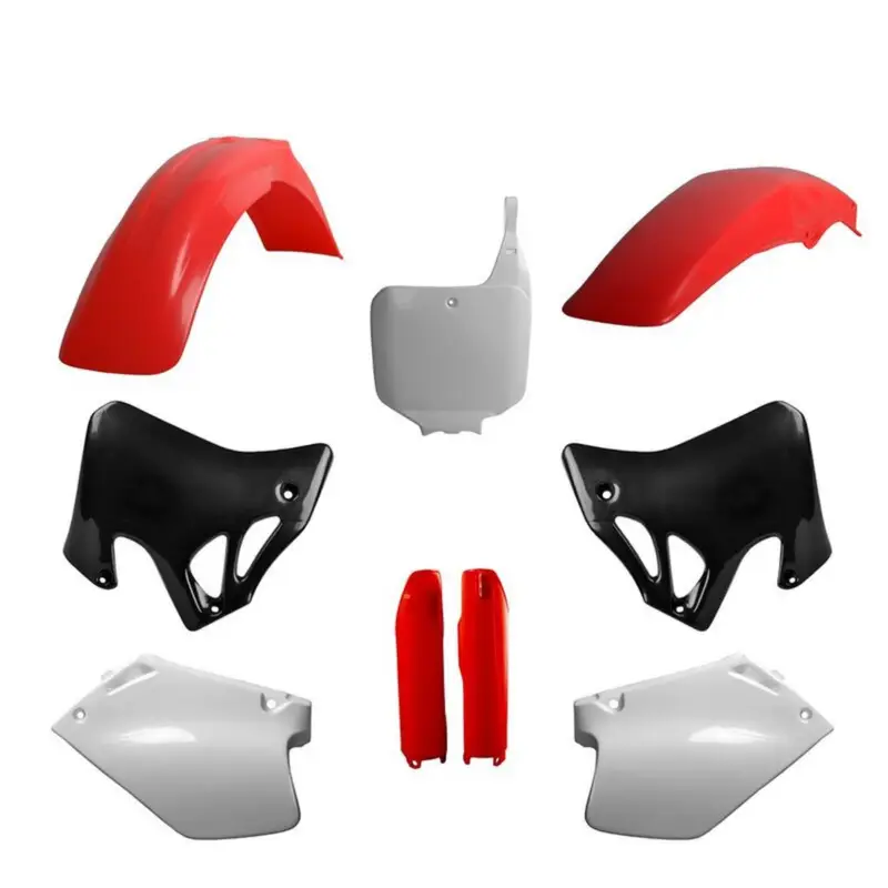 Nejprodávanější POLISPORT kompletní sada plastů (FULL KIT) HONDA CR 125 95-97; CR 250 95-96 v sadě tabulka přední (8673000002) i kryty tlumičů (8394000003) barva OEM