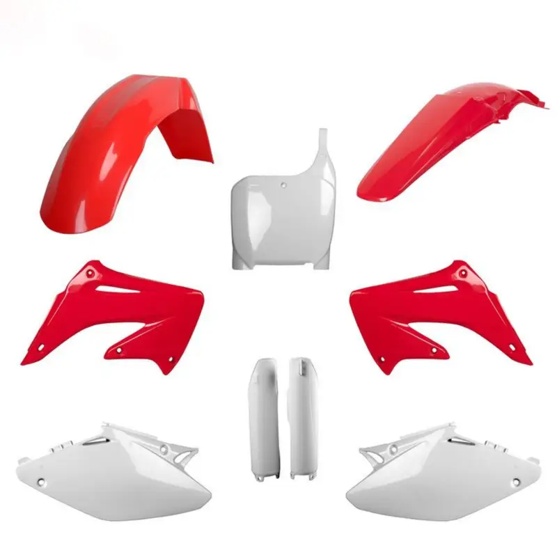 Super Cena POLISPORT kompletní sada plastů (FULL KIT) HONDA CR 125 02-03; CR 250 02-03 v sadě tabulka přední (8657000001) i kryty tlumičů (8394000001) barva červeno bílá OEM