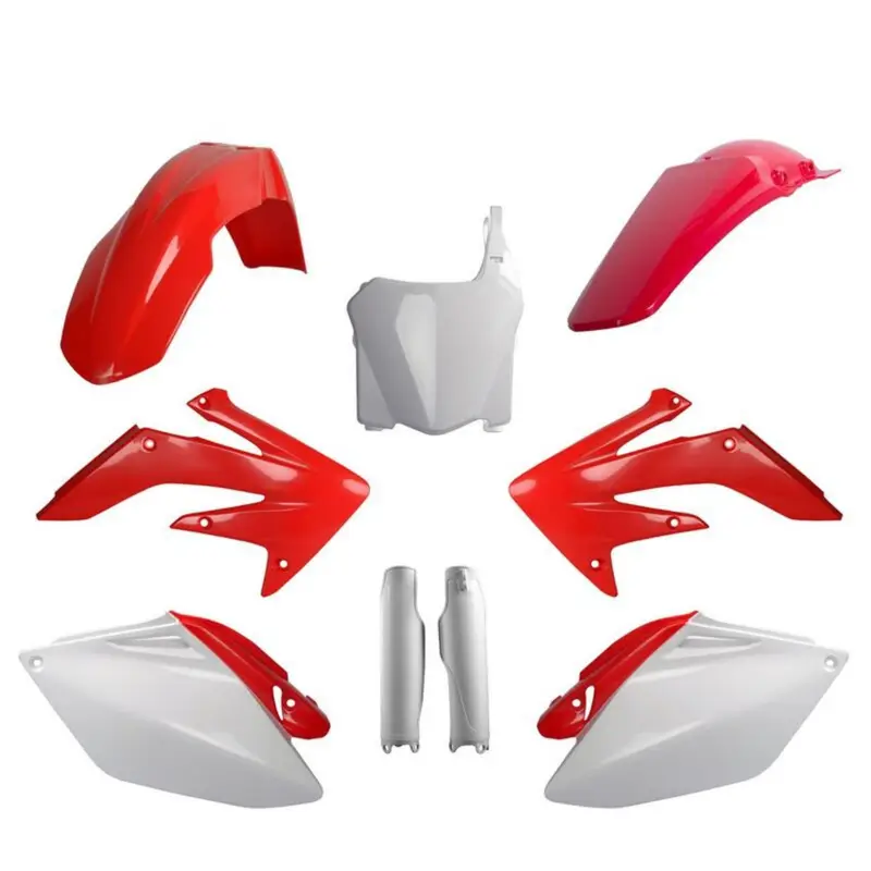 Akce POLISPORT kompletní sada plastů (FULL KIT) HONDA CRF 250R 08 v sadě tabulka přední (8657500001) i kryty tlumičů (8351700001) barva červeno bílá OEM