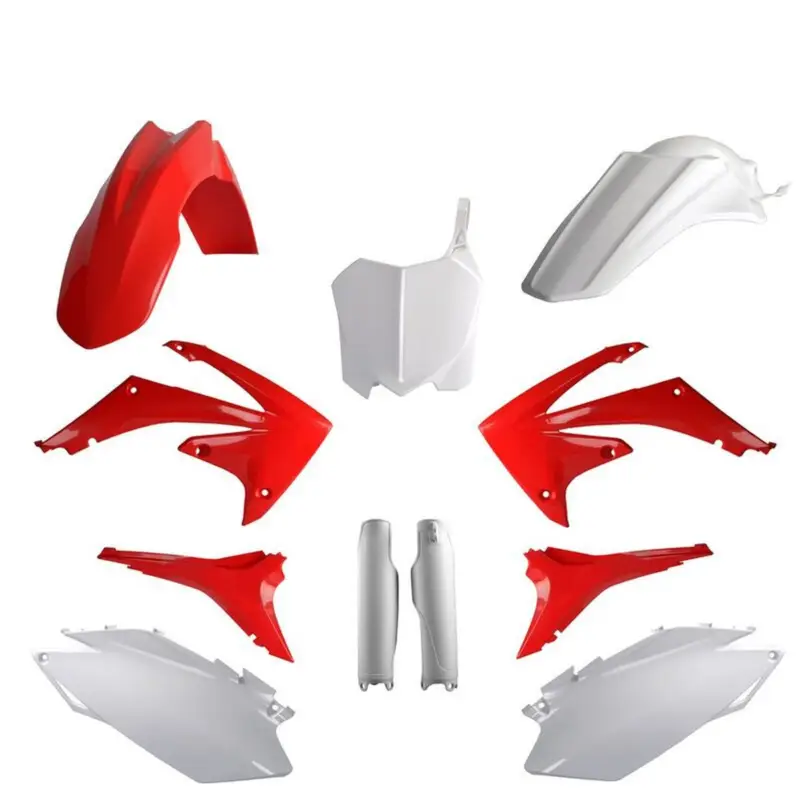 Výhodná Nabídka POLISPORT kompletní sada plastů (FULL KIT) HONDA CRF 250R 11-13; CRF 450R 11-12 v sadě tabulka přední (8656700001) i kryty tlumičů (8351700001) barva červeno bílá OEM