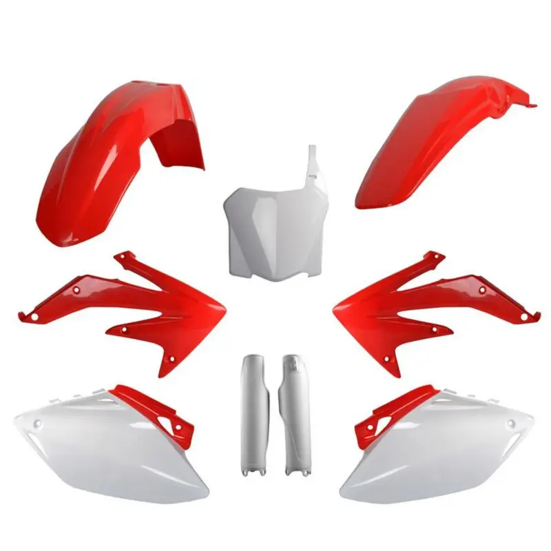 Ihned K Objednání POLISPORT kompletní sada plastů (FULL KIT) HONDA CRF 450R 08 v sadě tabulka přední (8657500001) i kryty tlumičů (8351700001) barva červeno bílá OEM