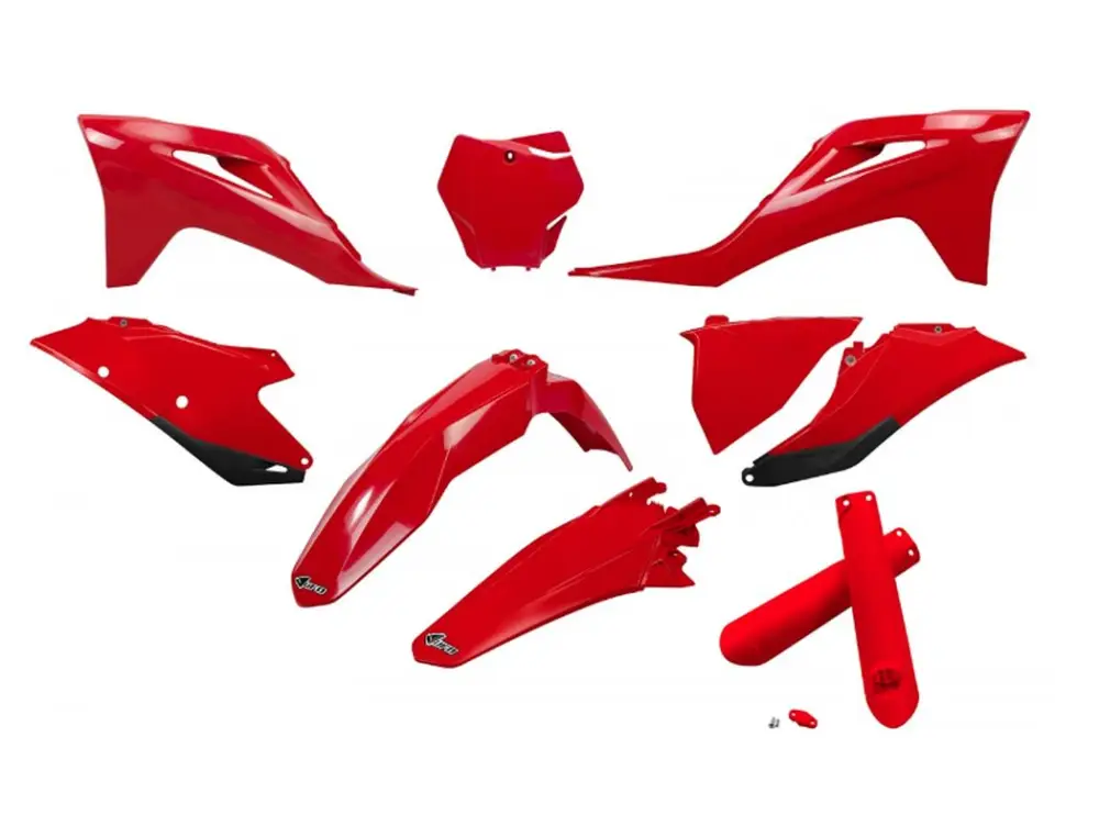 UFO kompletní sada plastů (FULL KIT) s kryty tlumičů GAS GAS MC 125 / 250 21-23, EX 250 / 300 21-23, MC-F / EX-F 250 / 350 / 450 21-23 barva červená Odeslání Ihned