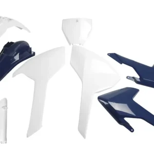 Bezpečná Platba UFO kompletní sada plastů (FULL KIT) s kryty tlumičů HUSQVARNA TC/FC 125/250/300/350/450 16-18 (kromě TC 250 16) barva OEM 16 (bílá/modrá) (HU616E999)