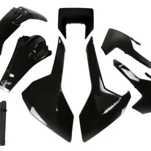 Akční Cena UFO kompletní sada plastů (FULL KIT) s kryty tlumičů HUSQVARNA TX/TE/FE 17-19 s krytem světla barva černá (HU621E001)