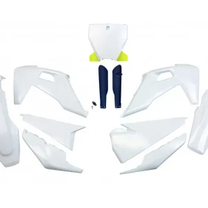 Oblíbený UFO kompletní sada plastů (FULL KIT) s kryty tlumičů HUSQVARNA TC 125/250 19-22, FC 250/350/450 19-22 barva OEM 22 (bílá)