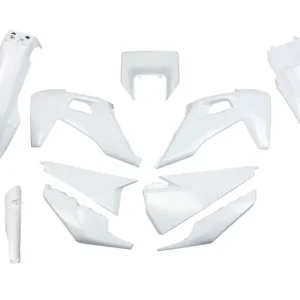 Dokud Zásoby Vydrží UFO kompletní sada plastů (FULL KIT) s kryty tlumičů HUSQVARNA TX / TE 125 / 150 / 250 / 300 20-22, FE 250 / 350 / 450 / 501 20-23 barva bílá
