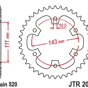 Akce JT rozeta 4764 42 ROYAL ENFIELD CLASSIC / METEOR 350 21-23 (476442JT) (1100701B)