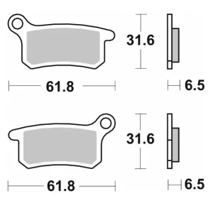 SBS brzdové destičky KH357 OFF-ROAD sintrované barva zlatá přední/zadní KTM SX 65 09-22, GASGAS MC 65 21-, HUSQVARNA TC 65 17-, SX 85 04-11, GASGAS MC 65 21- Výprodej