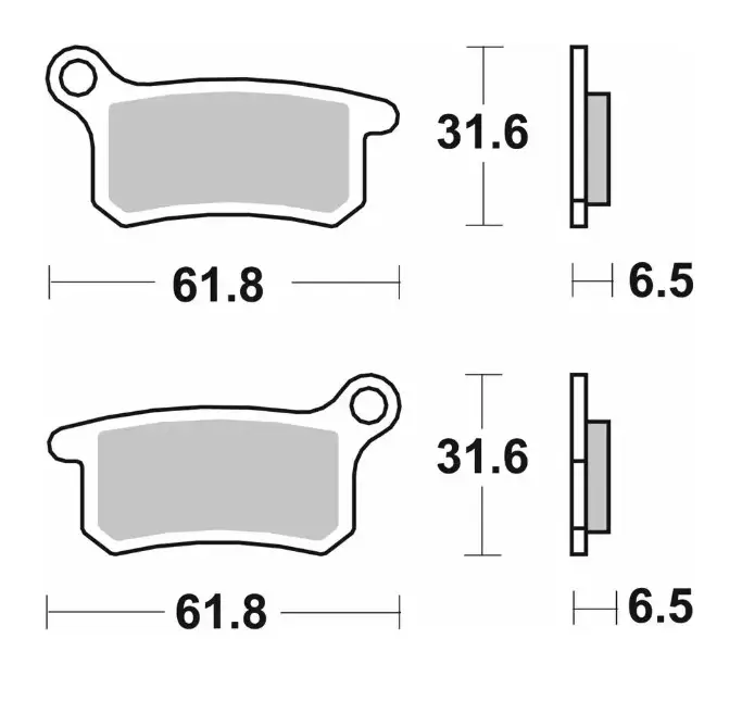 SBS brzdové destičky KH357 OFF-ROAD sintrované barva zlatá přední/zadní KTM SX 65 09-22, GASGAS MC 65 21-, HUSQVARNA TC 65 17-, SX 85 04-11, GASGAS MC 65 21- Výprodej