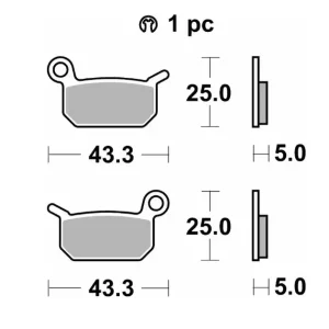 Sleva SBS brzdové destičky KH325 OFF-ROAD závodní sintrované barva zlatá KTM SXE-5 ELECTRIC 19- SX 50 09-, SX 65 04-08, HUSQVARNA EE-5 19-, CR 50 06-, SM 50- 10-, TC 50 17-, přední/zadní