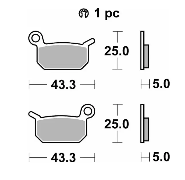 Sleva SBS brzdové destičky KH325 OFF-ROAD závodní sintrované barva zlatá KTM SXE-5 ELECTRIC 19- SX 50 09-, SX 65 04-08, HUSQVARNA EE-5 19-, CR 50 06-, SM 50- 10-, TC 50 17-, přední/zadní