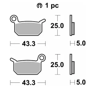SBS brzdové destičky KH325 OFF-ROAD sintrované barva zlatá KTM SXE-5 ELECTRIC 19- SX 50 09-, SX 65 04-08, HUSQVARNA EE-5 19-, CR 50 06-, SM 50- 10-, TC 50 17-, přední/zadní Jen Po Omezenou Doba