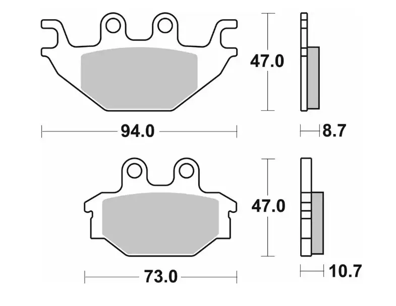 SBS brzdové destičky KH377 STREET STANDARD keramické barva černá YAMAHA MT 125 14-, YZF 125 08-18, zadní Nízká Cena