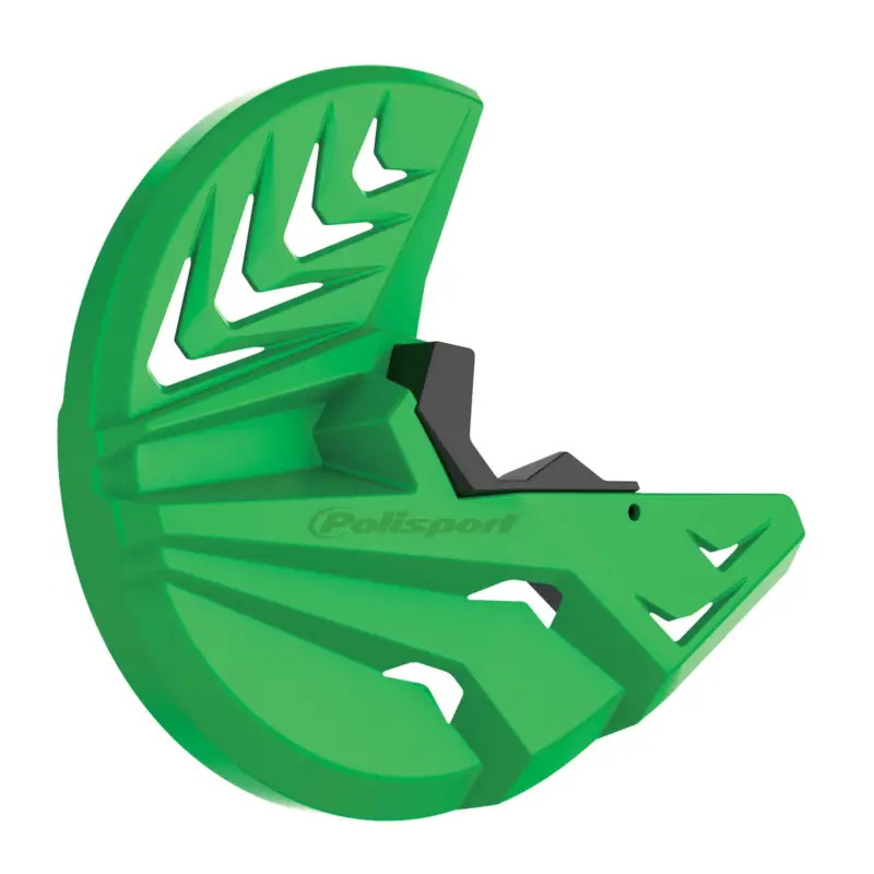 Finální Výprodej POLISPORT kryt brzdového kotouče přední (se spodním krytem tlumiče komplet sada na obě strony) KAWASAKI KX 250F 20-26 ; KX 450F 19-26 barva zelená
