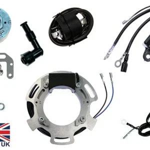Levný ELECTREX sada zapalování rotor, (magnetické kolo) vinutí alternátoru, regulátor napětí, zapalovací cívky, svíčkové kabely, modul CDI, TRIUMPH T20 / T20S (200ccm)