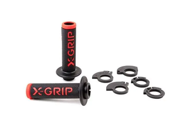 Expresní Doručení X-GRIP gripy BRAAAAP GRIPS LOCK-ON-GRIP (s adaptéry plynu) RED OPEN END (s otvorem) barva červená