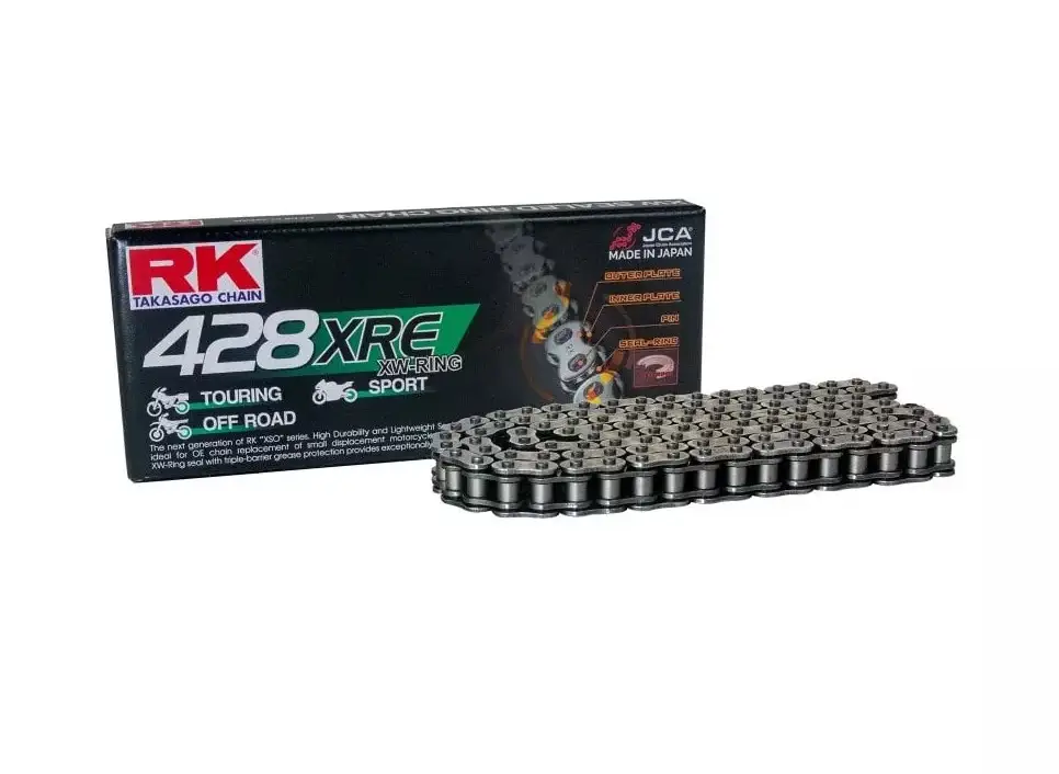 RK hnací řetěz 428XRE-142 (XW-RING) nýtovací spojka (CLF) v sadě barva STANDARD (objem: do 400 ccm) Nakupujte Hned