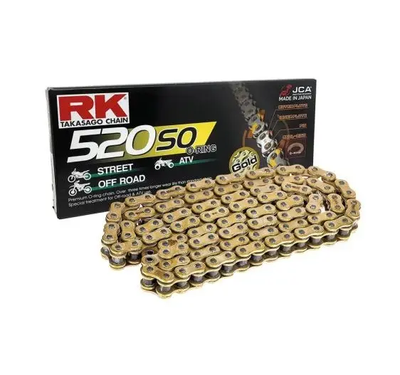 RK hnací řetěz 520SO-106 (O-kroužek) nýtovací spojka (CLF) v sadě barva zlatá (objem: do 400 ccm) Cenový Hit