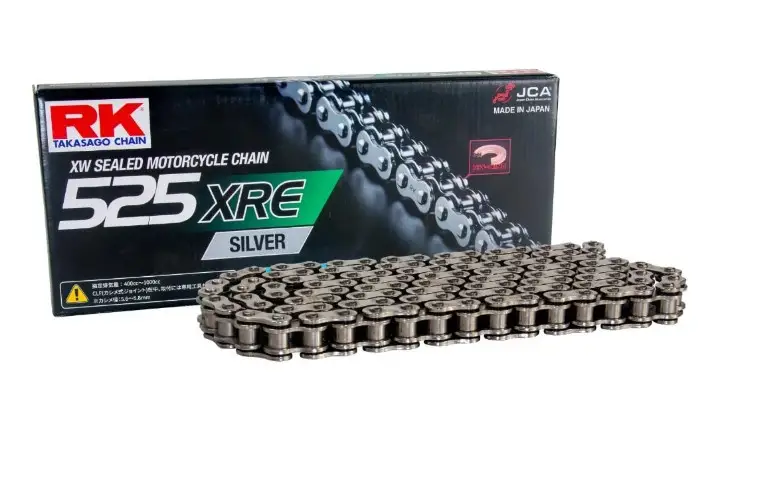 Výhodná Nabídka RK hnací řetěz 525XRE-114 (XW-RING) nýtovací spojka (CLF) v sadě barva STANDARD (objem: do 1000 ccm)
