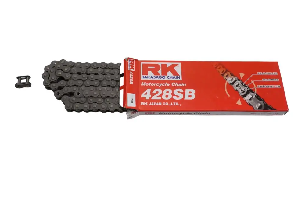 RK hnací řetěz 428SB-132 spona (CL) v sadě barva STANDARD (objem: do 135 ccm) Značkový