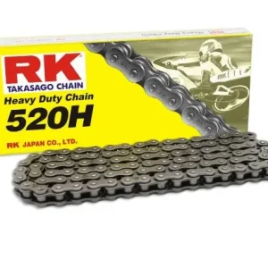 Bezpečná Platba RK hnací řetěz 520H-120 spona (CL) v sadě barva STANDARD (objem: do 250 ccm)