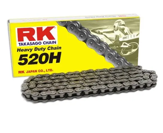 Bezpečná Platba RK hnací řetěz 520H-120 spona (CL) v sadě barva STANDARD (objem: do 250 ccm)