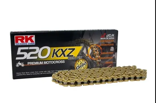 RK hnací řetěz (MOTOCROSS) GB520KXZ-120 spona (CL) v sadě barva zlatá (objem: do 450 ccm) Nová Kolekce