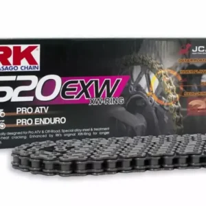 Jen Po Omezenou Doba RK hnací řetěz 520EXW-128 (XW-RING) nýtovací spojka (CLF) v sadě barva STANDARD (objem: do 750 ccm)