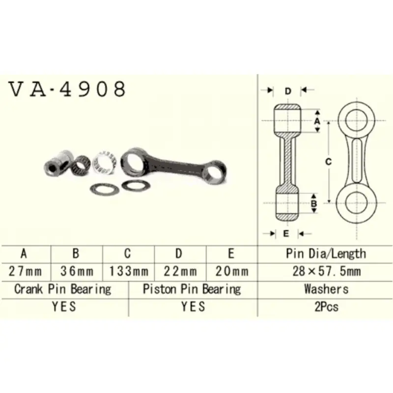 VESRAH ojniční sada KAWASAKI JS 750 95-98, SXI / SS 750 95-98, STS 750 95-97 (vodní skútr) vyrobeno v Japonsku Výprodej