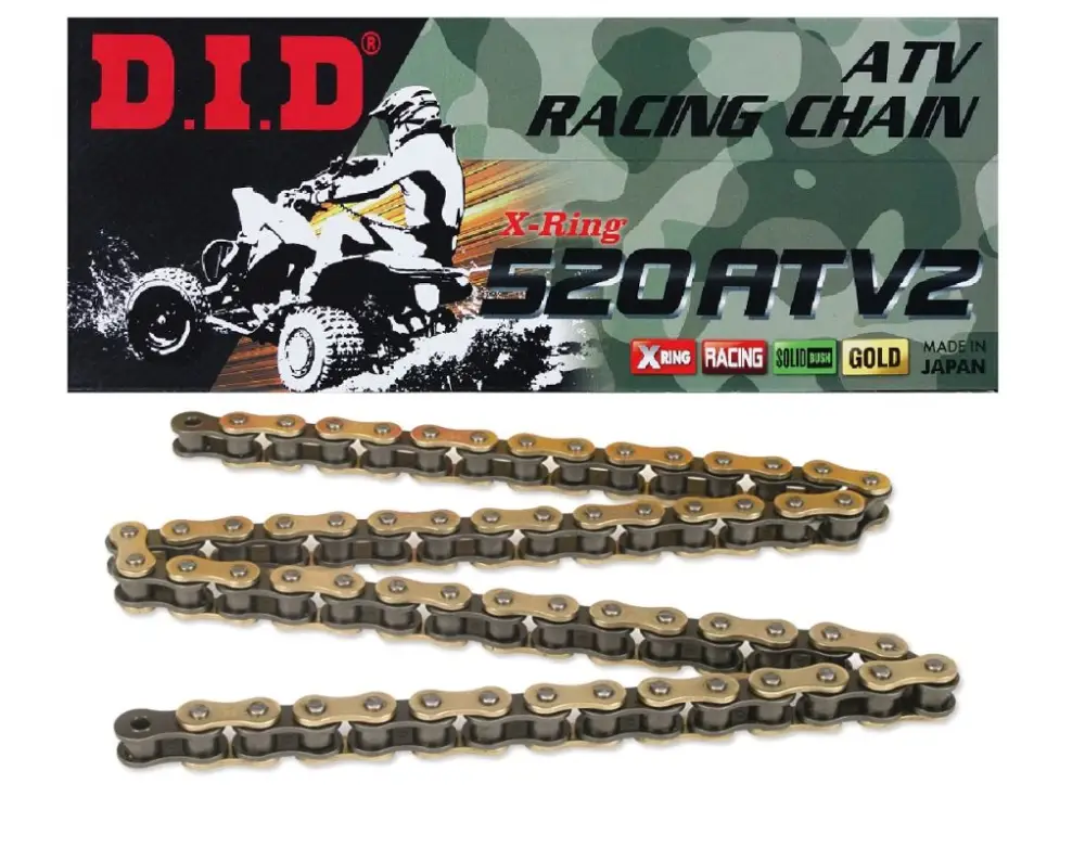 Cenově Výhodný DID hnací řetěz 520ATV2GB-104 (104 článků) X-RING zlatá rozpojený + spona - nahrazuje 520ATV