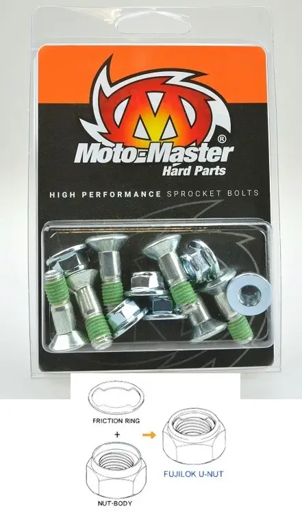 MOTO-MASTER šrouby do zadního řetězového kola M8X26mm (6ks) FUJILOK U-NUT (TORX) KTM/HUSQVARNA/BETA Levný
