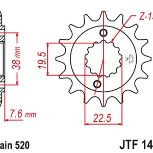 JT řetězové kolo přední 2116 16 (211616JT) Expresní Doručení