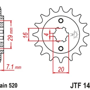 Časově Omezené JT řetězové kolečko přední 422 15 SUZUKI RV200 VAN VAN '15-19',TSR200 (TS) '90-92' (42215JT)