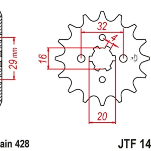 JT řetězové kolo přední 425 15 SUZUKI GSXR 125 17-18, RG 80 86-87, GSX 125S 17-18 (JTF1425.15) Ihned K Objednání