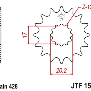 Rychlé Dodání JT řetězové kolečko přední 2064 12 YAMAHA TZR 50 (SPAIN) (206412JT) konverze