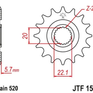 Přímo Od Výrobce JT řetězové kolečko přední 2103 13 YAMAHA YZF 250 '01-'25, YZ 125 '05-'25, WR 250F '01-'25 (orig.) (210313JT) (řetěz 520)
