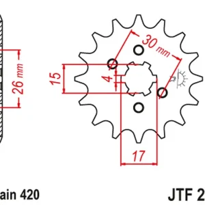 Top Prodej JT řetězové kolečko přední 261 12 HONDA MBX/MTX 50 (26113JT) (řetěz 420)