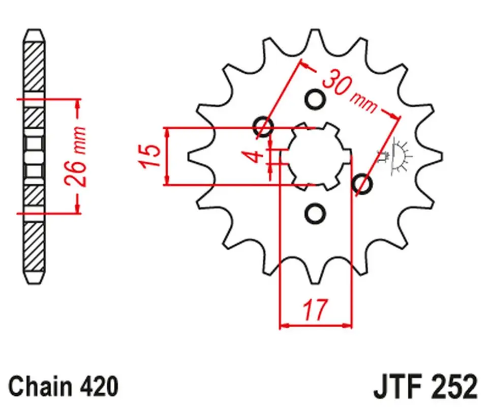 Top Prodej JT řetězové kolečko přední 261 12 HONDA MBX/MTX 50 (26113JT) (řetěz 420)