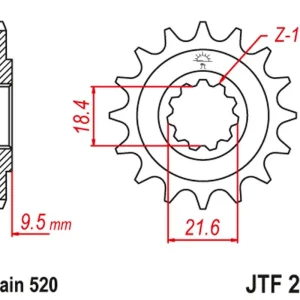 Přímo Od Výrobce JT řetězové kolečko přední 334 14 HONDA CR 250 86-87, CR 500 86-87 (33414JT) (řetěz 520)