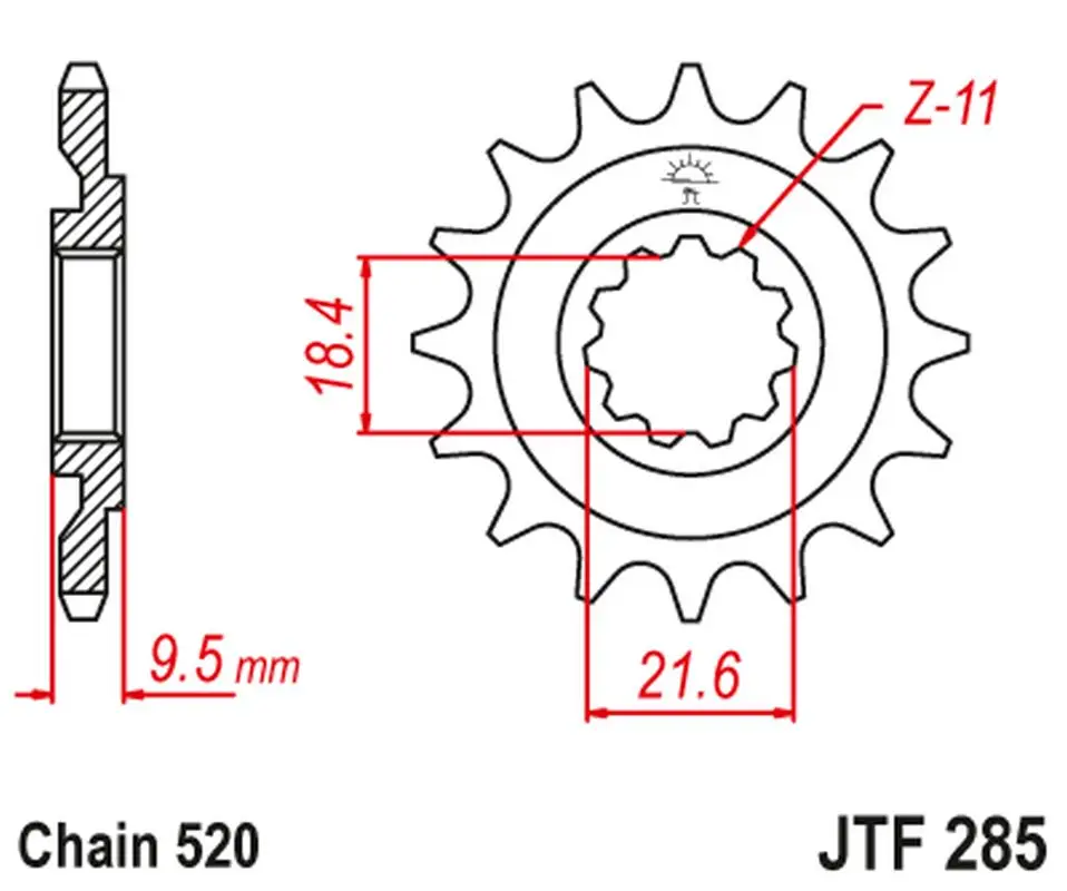 Přímo Od Výrobce JT řetězové kolečko přední 334 14 HONDA CR 250 86-87, CR 500 86-87 (33414JT) (řetěz 520)
