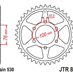 Sleva JT rozeta zadní 816 45 SUZUKI GSXR1100, GSXR750 (92-95) (81645JTZBK) barva černá - náhrada s 825 45