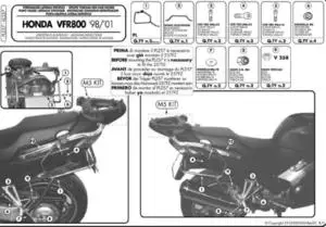 KAPPA zadní nosič kufru HONDA VFR 800 (98-01) ( bez plotny ) Nejprodávanější